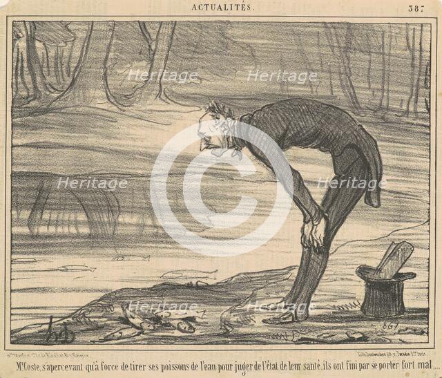 M. Coste, s'apercevant qu'a force de tirer, 19th century. Creator: Honore Daumier.