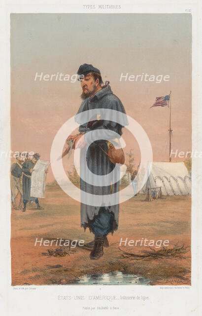 États-Unis d'Amerique - Infanterie de ligne, 1865. Creator: Draner.