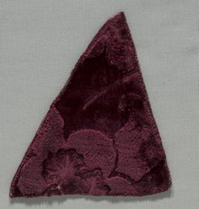 Two Velvet Fragments Sewn Together, 1400s. Creator: Unknown.