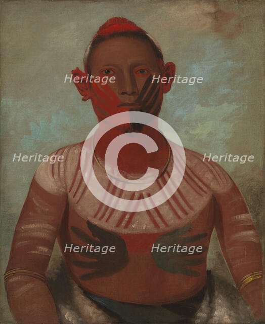 I-o-wáy, One of Black Hawk's Principal Warriors, 1832. Creator: George Catlin.