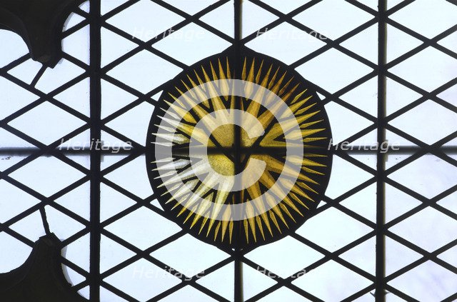 Stained glass roundel from Eltham Palace, London, 1999. Artist: J Bailey