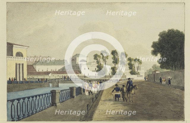 The Apraksin House at the Fontanka River, 1821-1822. Artist: Martynov, Andrei Yefimovich (1768-1826)