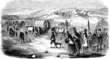 Mormons on the trek from Illinois to Utah, 1846 (1853). Artist: Unknown