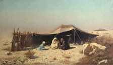 Arabs in the desert. Koran Study. Artist: Vereshchagin, Vasili Vasilyevich (1842-1904)
