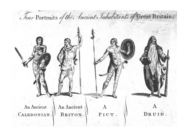 'Four Portraits of the Ancient Inhabitants of Great Britain', c1780. Creator: Unknown.