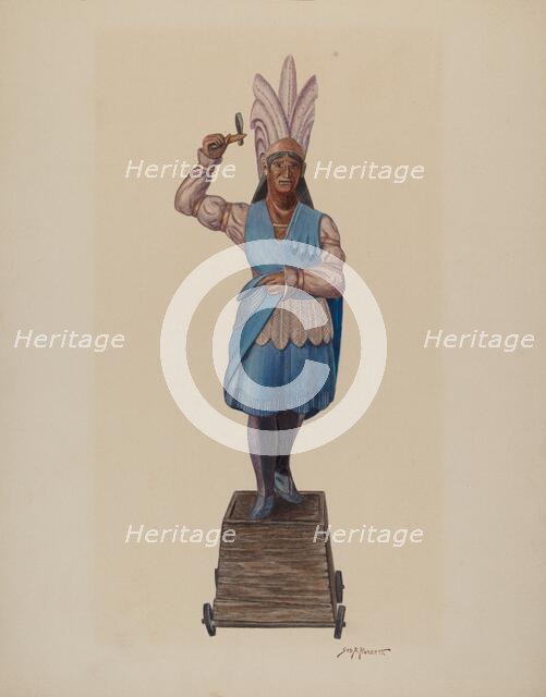 Cigar Store Indian, c. 1941. Creator: Sydney Roberts.