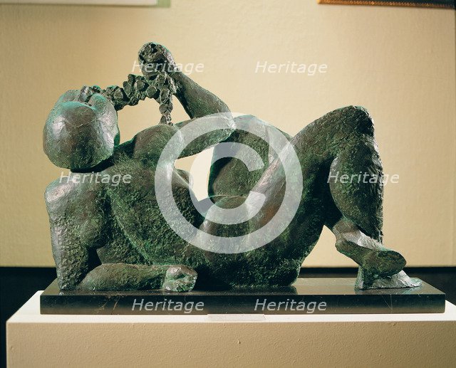  'Bacchante', bronze Sculpture by Manolo Martinez Hugué, 1934.