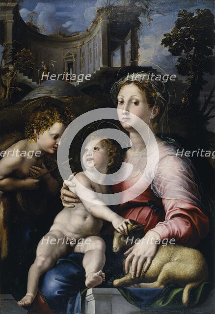 The Madonna and Child with Saint John the Baptist, 1522-1524. Creator: Giulio Romano.