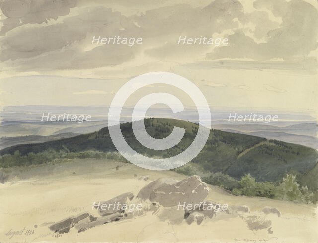 View from the Großer Feldberg to the Kleiner Feldberg, 1843. Creator: Carl Theodor Reiffenstein.