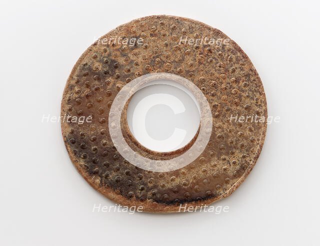 Pendant in the form of a disk (bi) with raised knobs, Zhou dynasty, 475-221 BCE. Creator: Unknown.