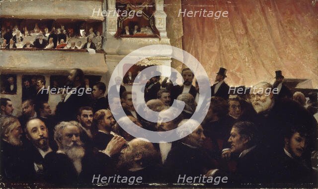 Intermission of a premiere at the Comedie-Francaise, 1885. Creator: Edouard Joseph Dantan.