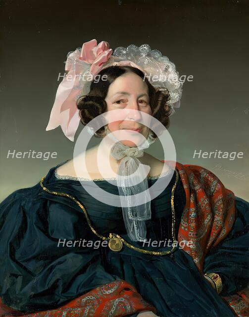 Bust portrait of a Viennese citizen's woman, 1836. Creator: Carl Wilhelm Hubner.