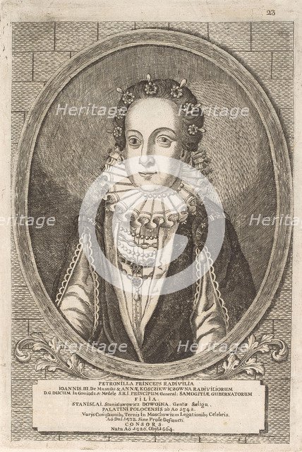 Petronela Radziwill (Dowojno). From: Icones Familiae Ducalis Radivilianae, 1758.