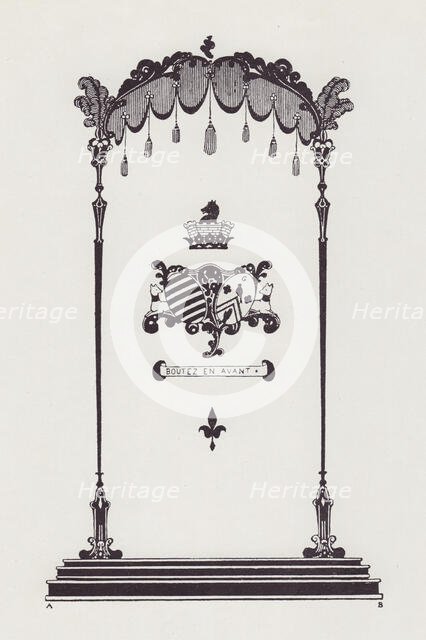 Cover Design to Life and Times of Madame du Barry, 1896. Creator: Aubrey Beardsley.