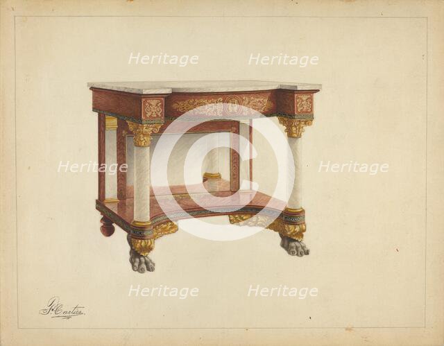 Console Table, c. 1953. Creator: Ferdinand Cartier.