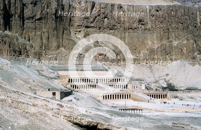 Mortuary temple of Queen Hatshepsut, Dayr al-Bahri, Egypt, c1457 BC. Artist: Unknown