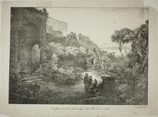 View From the Second Terrace of the Villa d'est at Tivoli, 1817. Creator: Claude Thiénon.