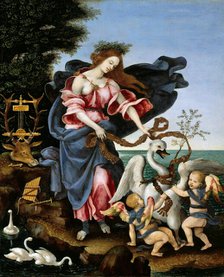 Allegory of Music (Muse Erato), c. 1500. Creator: Lippi, Filippino (1457-1504).