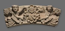 Keystone of an Arch: Female Bust within a Medallion Supported by Angels, 400s. Creator: Unknown.