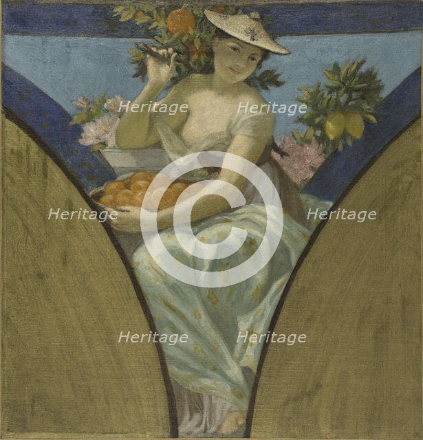 Esquisse pour la salle des fêtes de l'Hôtel de Ville de Paris (voussure du mur sud)..., c.1888-1893. Creator: Paul Milliet.