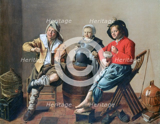 'Two Boys and a Girl making Music', 1629. Artist: Jan Miense Molenaer