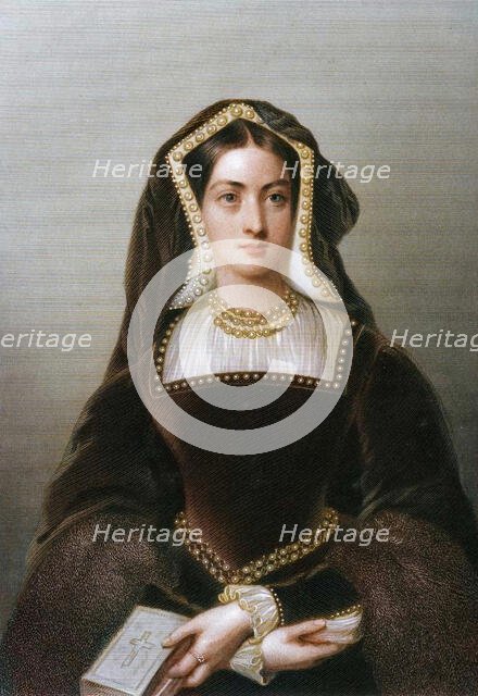 Catherine of Aragon (1485-1536), the first wife of King Henry VIII, 1851. Creator: JW Knight.