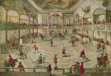 'An Eighteenth-Century Riding School, Showing the Transition to the Circus Ring', 1942. Artist: Unknown.