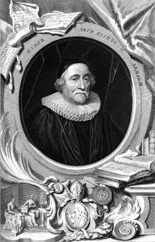 James Ussher, 17th century English clergyman and Archbishop of Armagh, 18th century. Artist: George Vertue