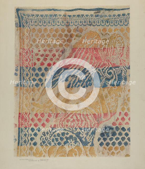 Handwoven Table Cover, c. 1940. Creator: Alfred Walbeck.