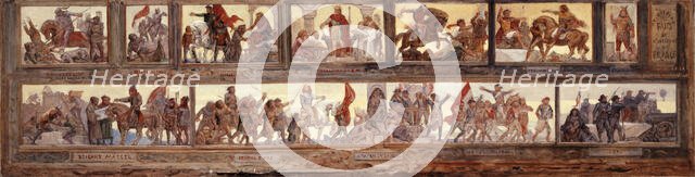 Principal facts in the history of France: Sketch for the courtyard of the school in rue de..., 1879. Creator: Diogene Ulyssee Napoleon Maillart.