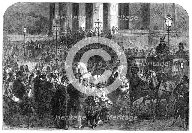 Midnight mass at the Madeleine, Paris, on Christmas Eve, 1870. Creator: Unknown.