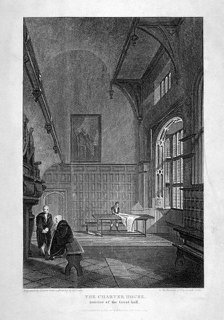Interior of the Great Hall, Charterhouse, Finsbury, London, 1815.                                    Artist: J Lewis