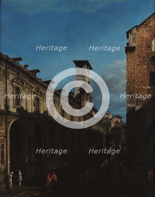Palazzo dei Giureconsulti and Broletto in Milan, 1744. Creator: Bellotto, Bernardo (1720-1780).