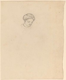 Study of a Girl's Head, c. 1858. Creator: Elihu Vedder.