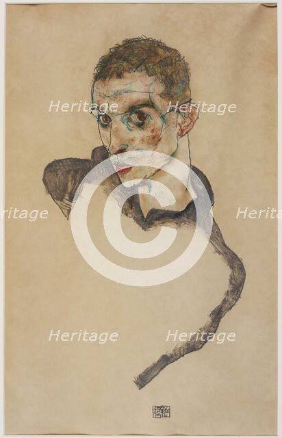 Self-portrait, 1914. Creator: Schiele, Egon (1890-1918).