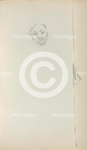 Italian Sketchbook: Head of a Man (page 221), 1898-1899. Creator: Maurice Prendergast (American, 1858-1924).