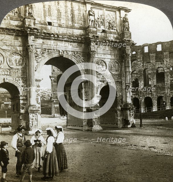 Arch of Constantine, Rome, Italy.Artist: Underwood & Underwood