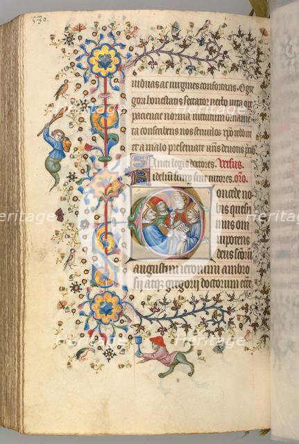 Hours of Charles the Noble, King of Navarre (1361-1425), fol. 284v, Four Doctors of the Church, c. 1 Creator: Master of the Brussels Initials and Associates (French).