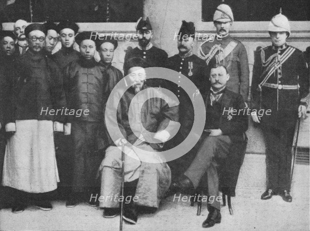 'In Far Cathay - An interesting group at Hong Kong, taken before Li Hung went to Pekin', 1900. Creator: Unknown.