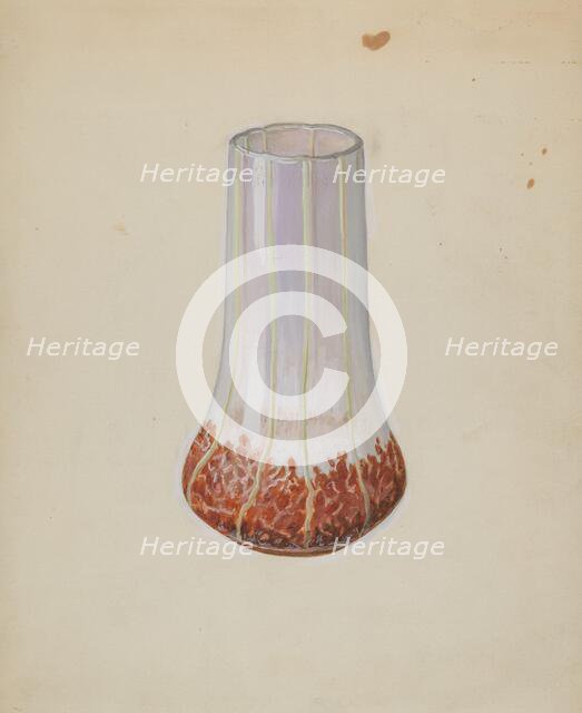 Corn Glass Vase, c. 1936. Creator: Robert Stewart.