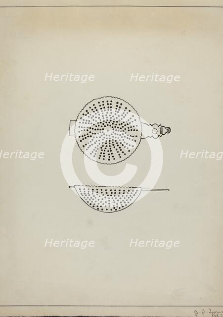 Silver Punch Strainer, c. 1936. Creator: John R. Towers.