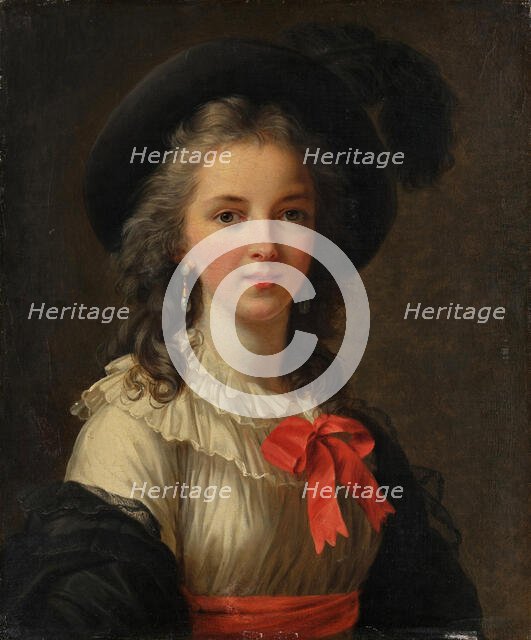 Portrait of Élisabeth Louise Vigée Le Brun with Cerise Ribbons. Creator: Vigée Le Brun, Louise Élisabeth, after .