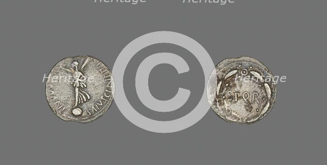 Denarius (Coin) Depicting the Goddess Victory, 68-69. Creator: Unknown.