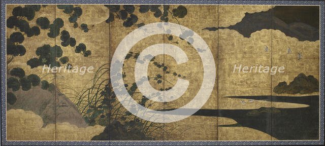 Landscape with flowering vines, Momoyama or Edo period, early 17th century. Creator: Unknown.