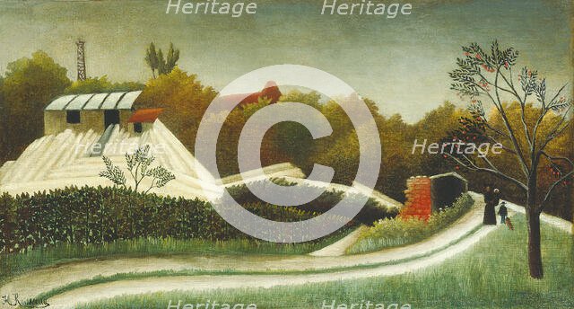 Sawmill, Outskirts of Paris, c. 1893/95. Creator: Henri Rousseau.