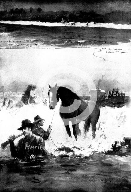 The Spanish-American War: the attempted landing of the "Gussie" Expedition in Cuba, 1898. Creator: Unknown.