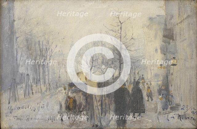 View from the window in Café Osborne, Frederiksberg Allé, 1889. Creator: Laurits Andersen Ring.