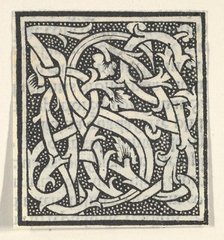 Initial letter S on patterned background, 1520., 1520. Creator: Anon.