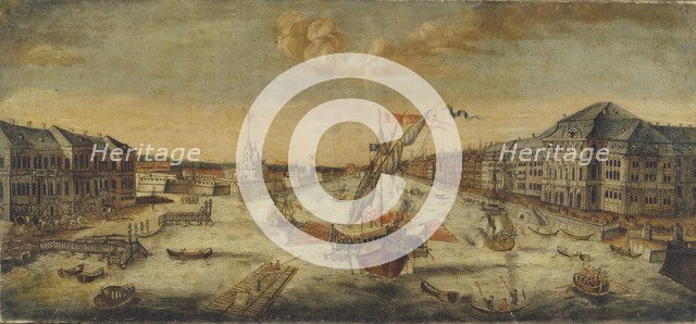 View of the Neva River banks, 1753. Artist: Anonymous, 18th century  