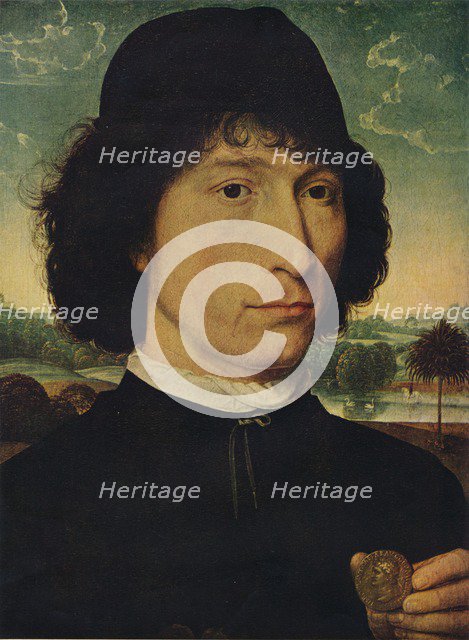 'Portrait of a man holding a coin of the Emperor Nero', 1474. Artist: Hans Memling.